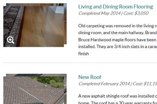 Home improvements on a real estate listing
  