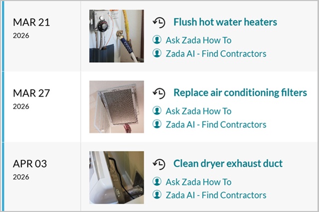 Home maintenance schedule