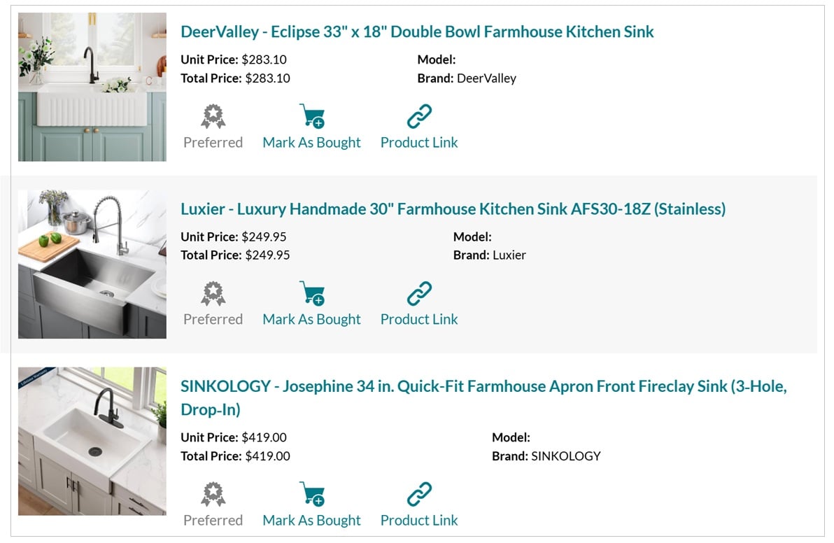 Research material and product options before starting a remodel