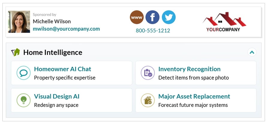 Real estate agent delivering branded Home Intelligence to clients