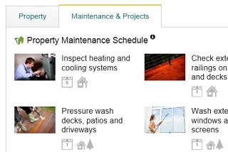 Home maintenance schedule on a real estate listing
  