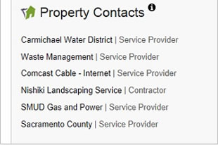 Property contacts on a real estate listing
  