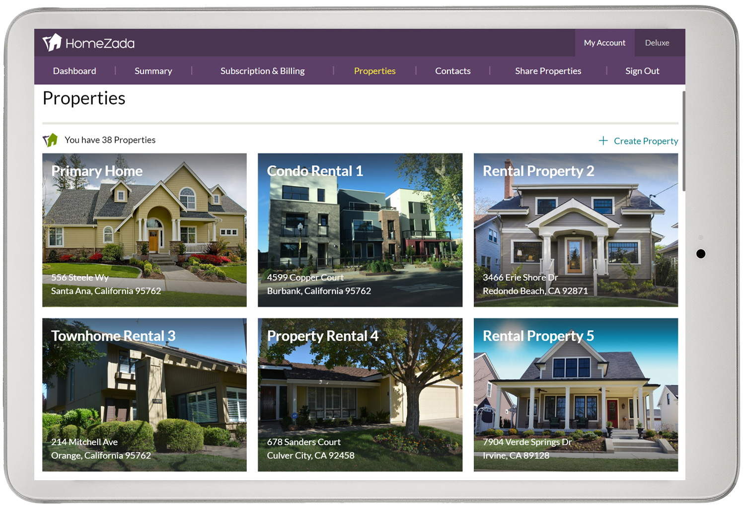 Manage multiple residential investment properties in one application.