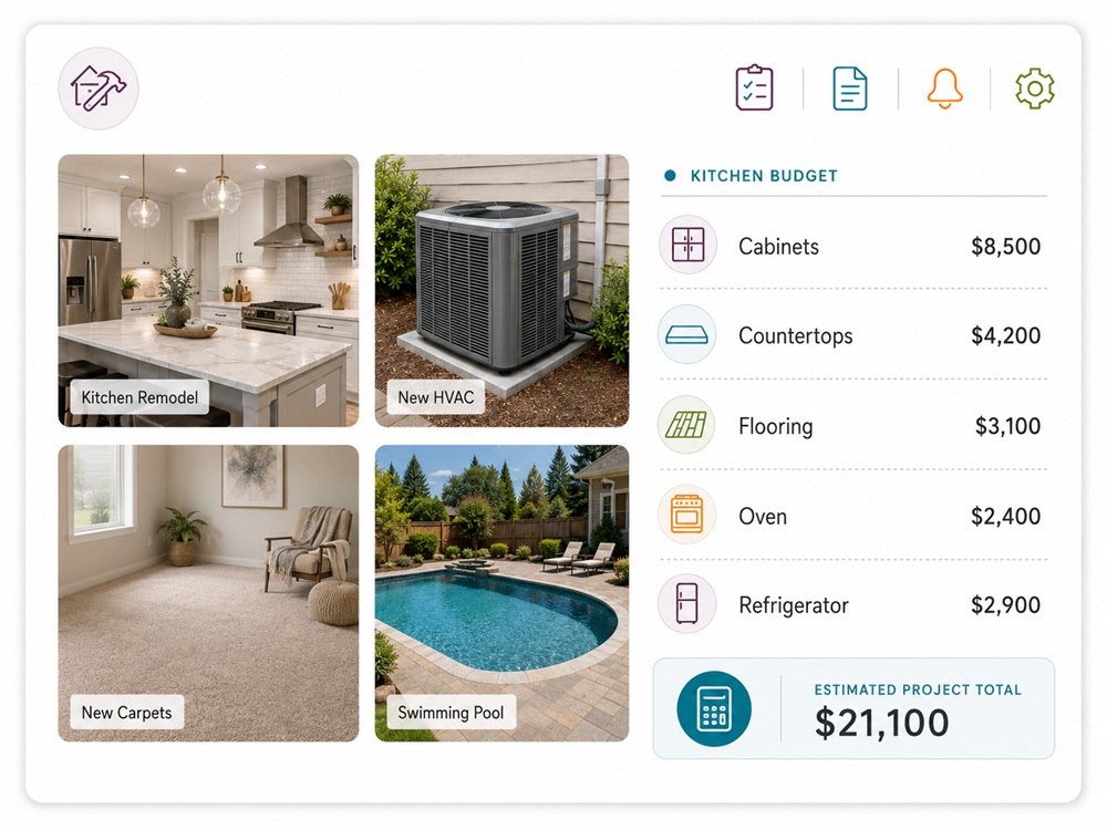 Home improvement project planning and budgeting